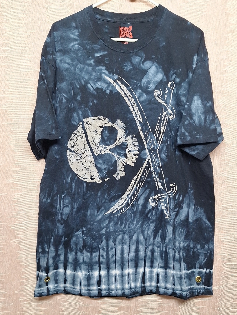 Skull & Swords Tie-Dye Short Sleeve Tee - Black -